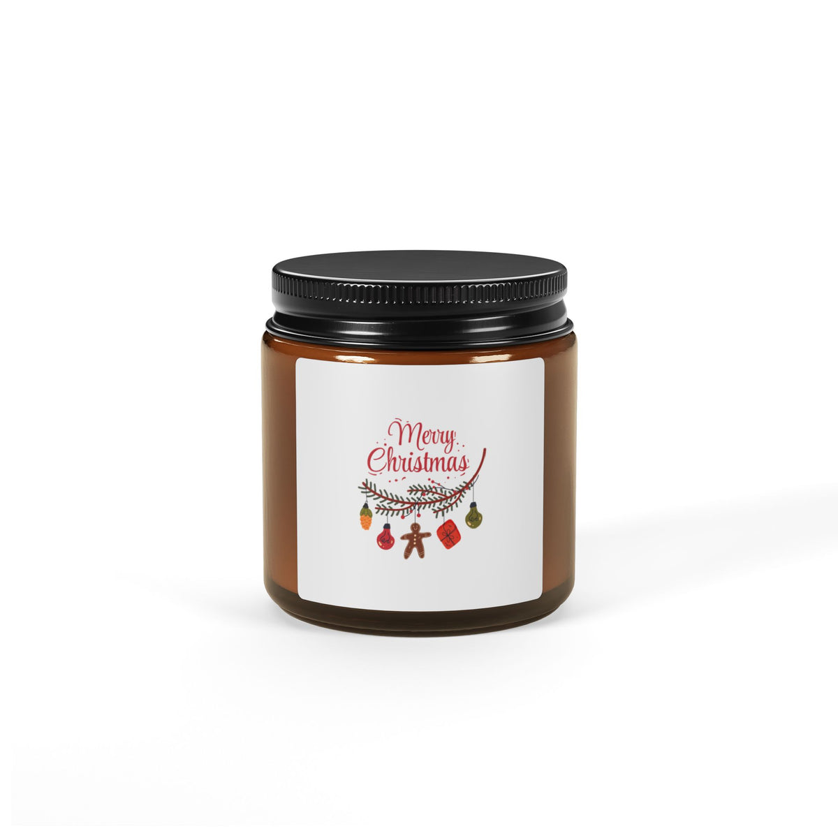 Candela in barattolo ambrato – Natale Doodle