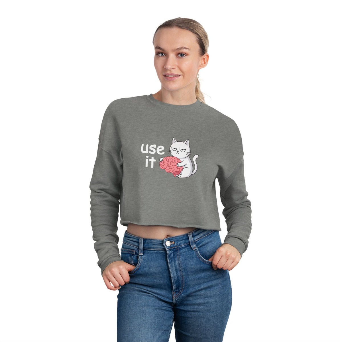 Felpa crop donna «Use It»