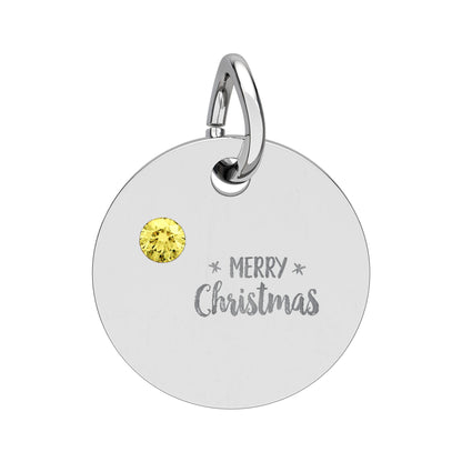 Charm a cerchio con pietra del mese – Buon Natale