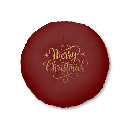 Cuscino da pavimento rotondo con trapuntatura Merry Christmas 2