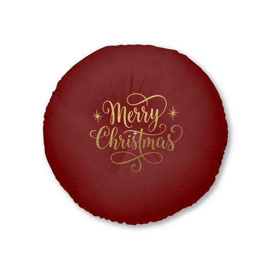 Pouf cuscino rotondo trapuntato – Buon Natale Design 2