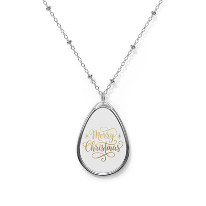 Collana ovale personalizzata – Buon Natale Design 2
