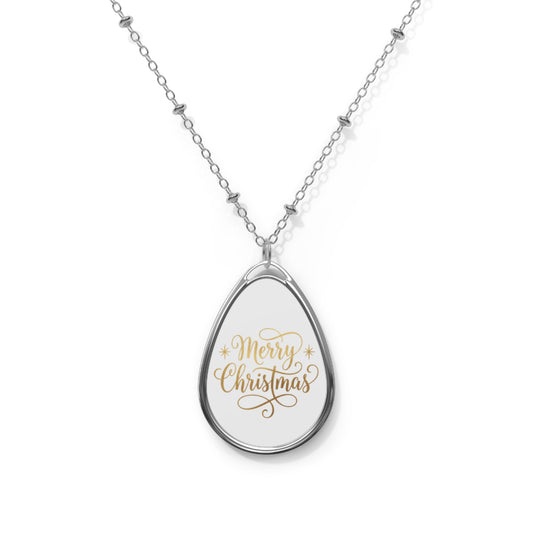 Collana ovale personalizzata – Buon Natale Design 2