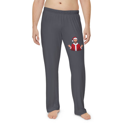 Pantaloni da pigiama da uomo Happy Santa grigio scuro