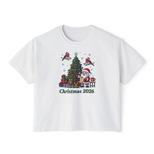 T-shirt donna boxy Natale 2026