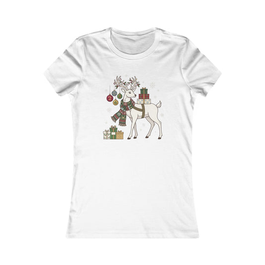 T-shirt natalizia da donna con cervo