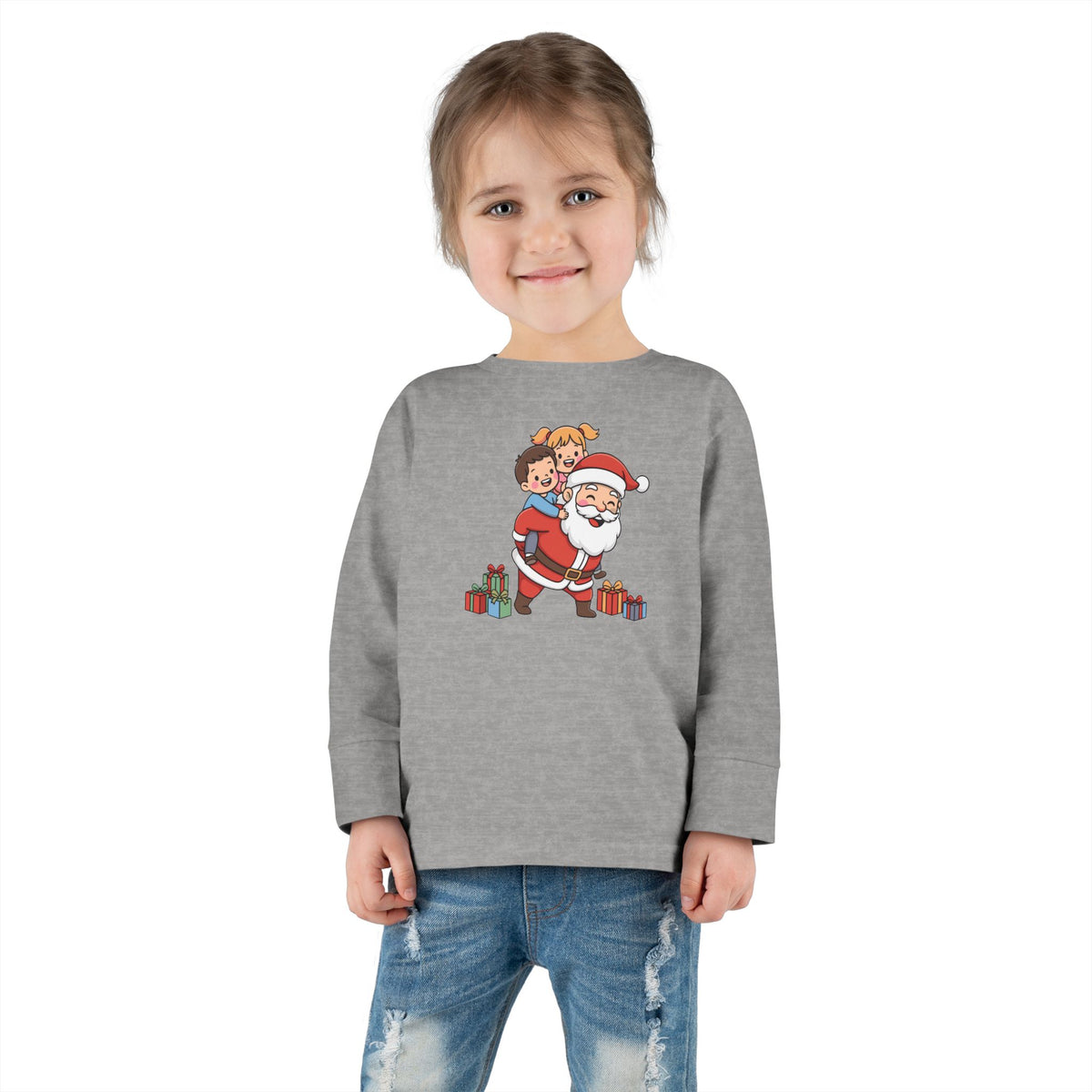 Maglia maniche lunghe bimbi piccoli – Babbo Natale a Cavalluccio