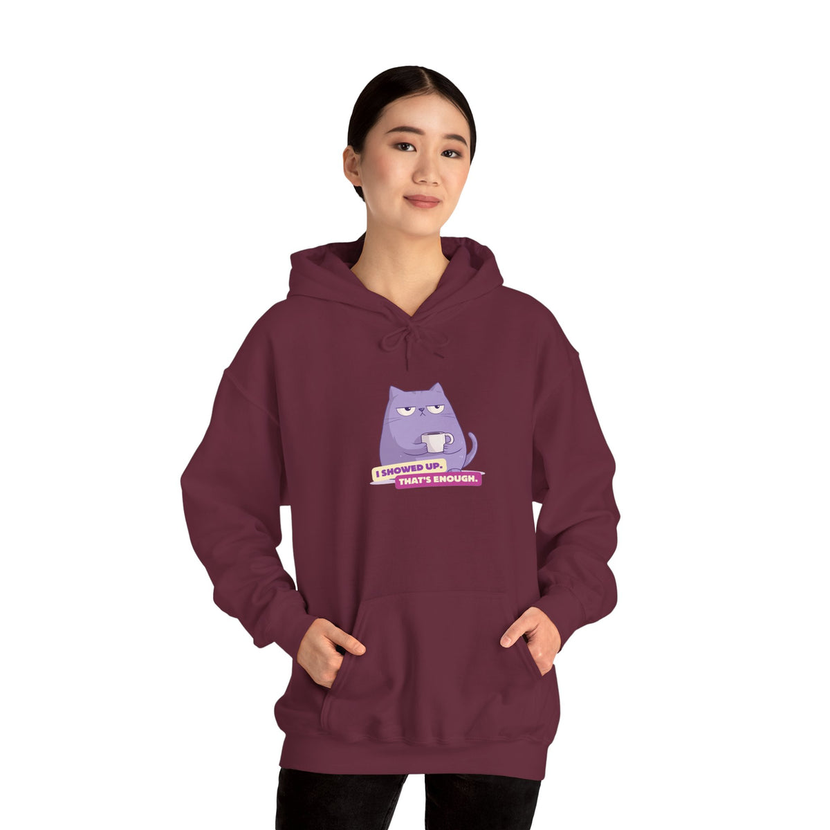 Felpa con cappuccio donna «I Showed Up»