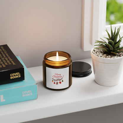Candela in barattolo ambrato – Natale Doodle