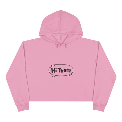 Felpa crop con cappuccio donna «Hi There»