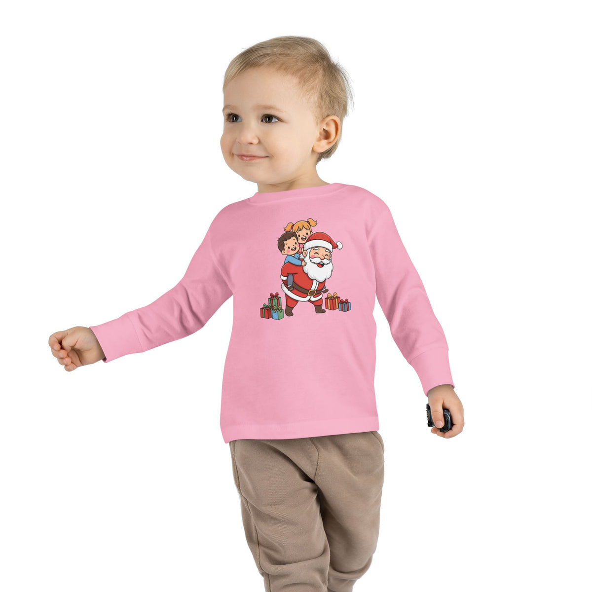 Maglia maniche lunghe bimbi piccoli – Babbo Natale a Cavalluccio