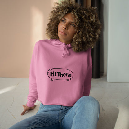 Felpa crop con cappuccio donna «Hi There»
