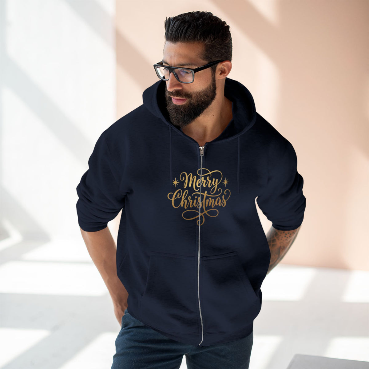 Felpa con zip Merry Christmas 2