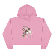 Felpa crop con cappuccio donna – Renna di Natale