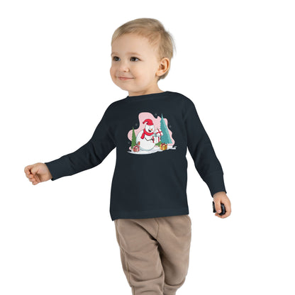 T-shirt a maniche lunghe per bambini "Snowman's Surprise"
