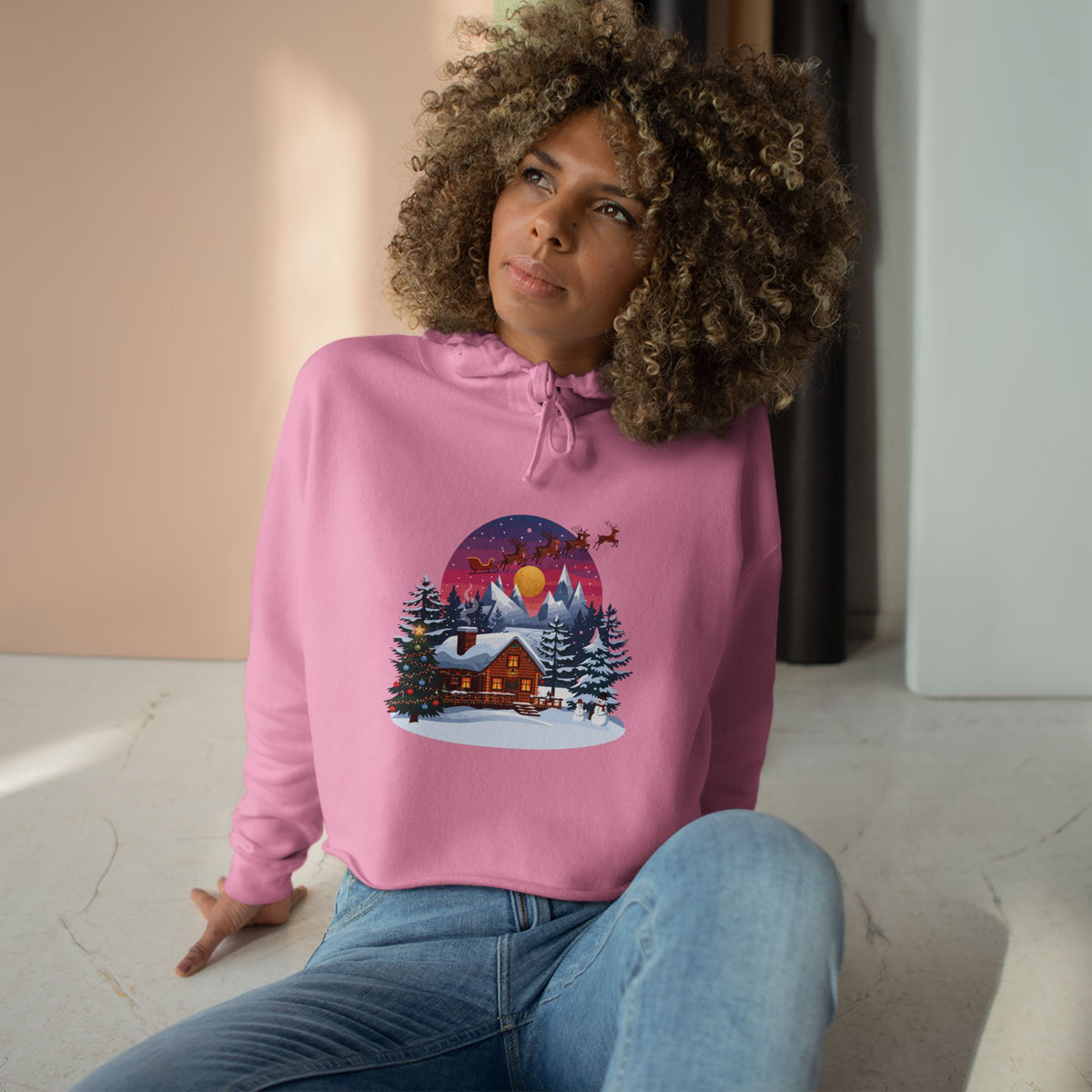 Felpa crop con cappuccio donna – Baita d'Inverno