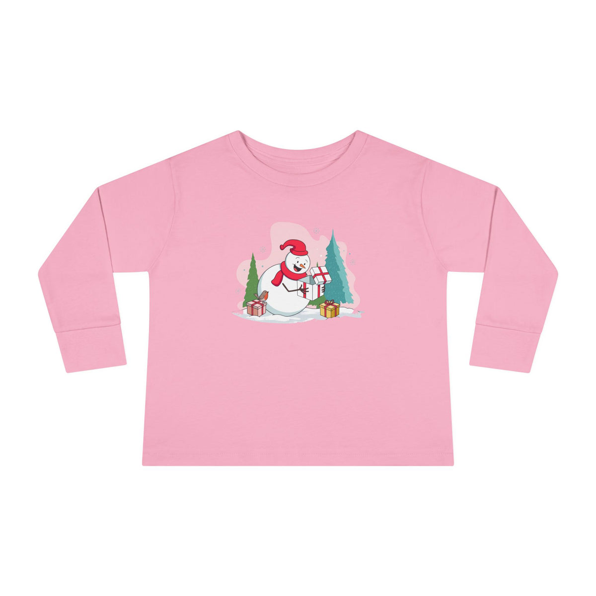 T-shirt a maniche lunghe per bambini "Snowman's Surprise"