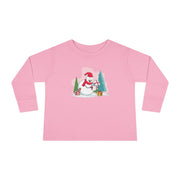 T-shirt a maniche lunghe per bambini "Snowman's Surprise"
