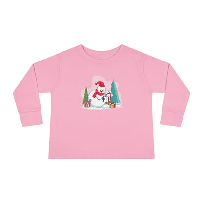 T-shirt a maniche lunghe per bambini "Snowman's Surprise"