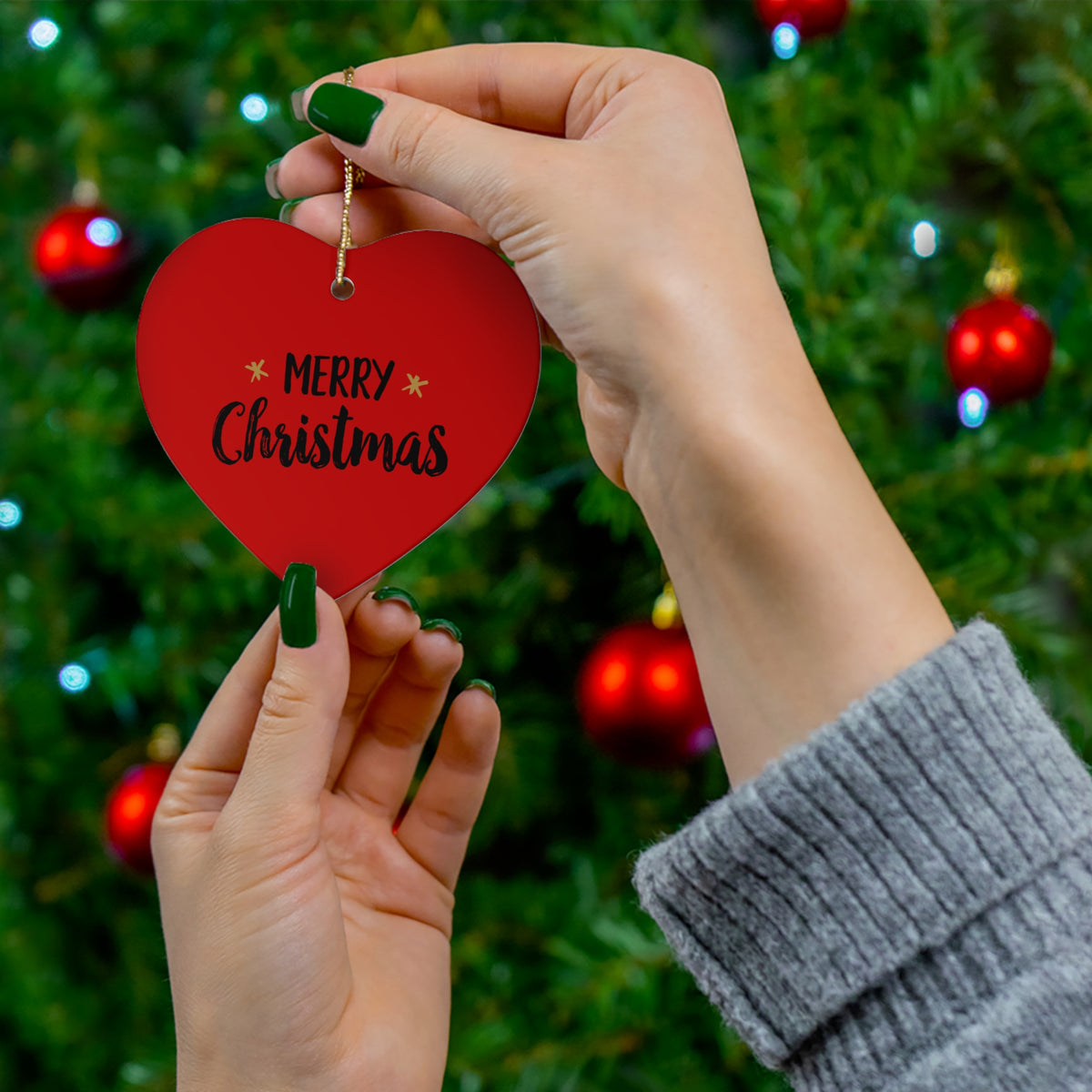 Decorazione in ceramica con cuore – Buon Natale