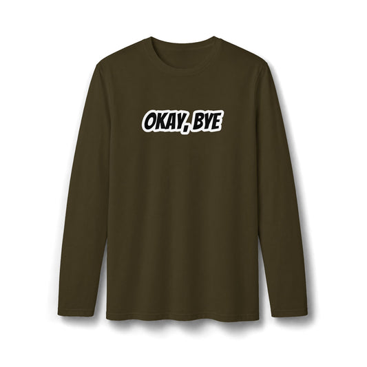 Maglia a maniche lunghe uomo scura «Okay Bye»