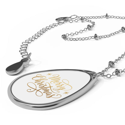 Collana ovale personalizzata – Buon Natale Design 2