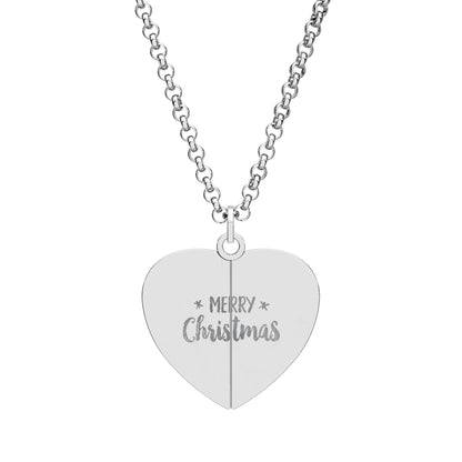 Collana con cuore e messaggio nascosto Buon Natale
