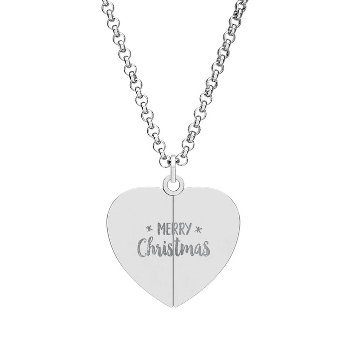 Collana con cuore e messaggio nascosto Buon Natale