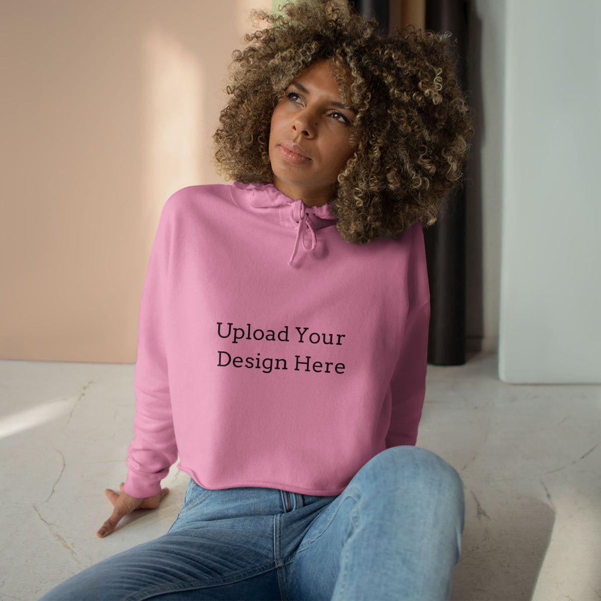 Felpa crop con cappuccio donna personalizzabile – Modello A