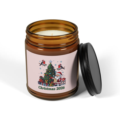 Candela in barattolo ambrato – Natale 2026