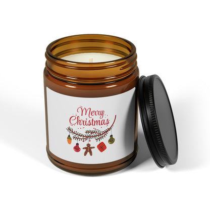 Candela in barattolo ambrato – Natale Doodle