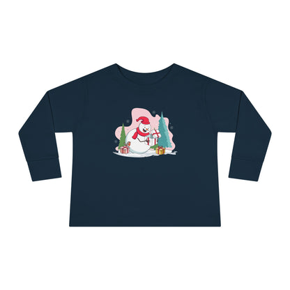 T-shirt a maniche lunghe per bambini "Snowman's Surprise"