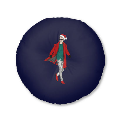 Cuscino da pavimento rotondo trapuntato Swag Claus