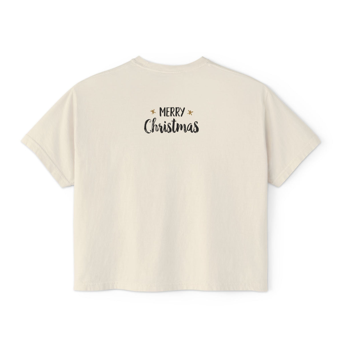 T-shirt boxy da donna con cervo natalizio