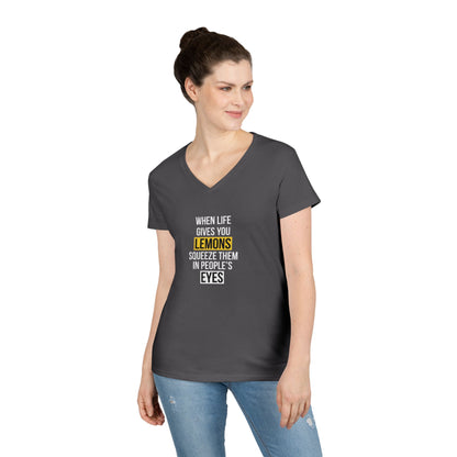 T-shirt scollo a V donna «Sour Revenge»