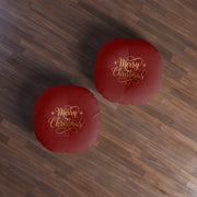 Pouf cuscino rotondo trapuntato – Buon Natale Design 2