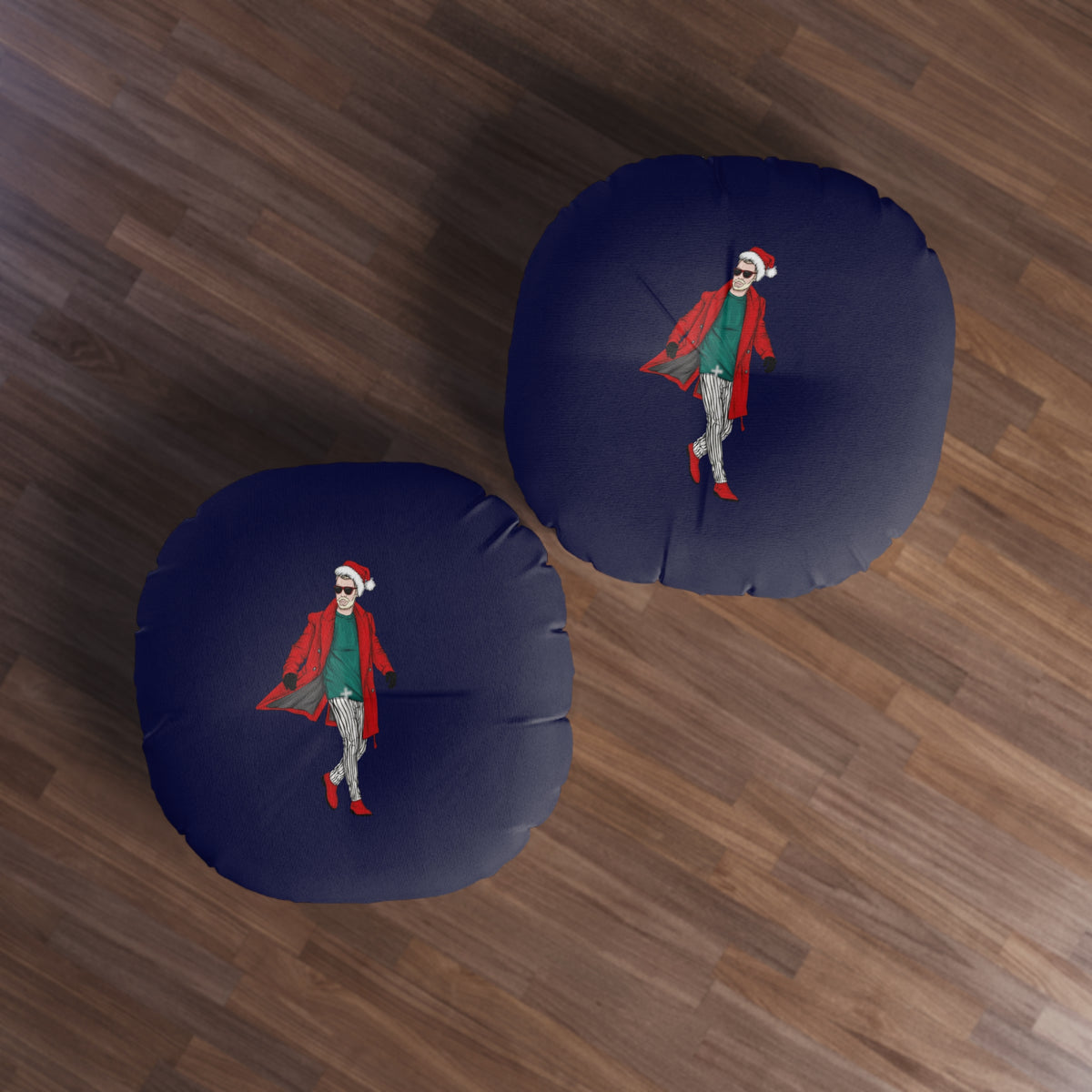 Cuscino da pavimento rotondo trapuntato Swag Claus