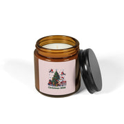 Candela di Natale 2026 in vaso ambrato
