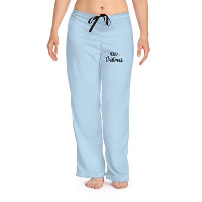 Pantaloni del pigiama da donna azzurri Merry Christmas