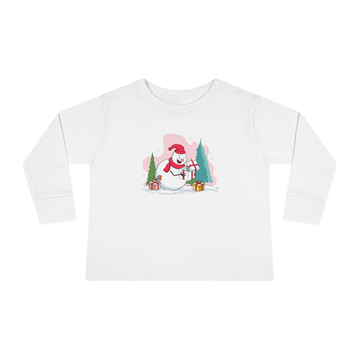T-shirt a maniche lunghe per bambini "Snowman's Surprise"