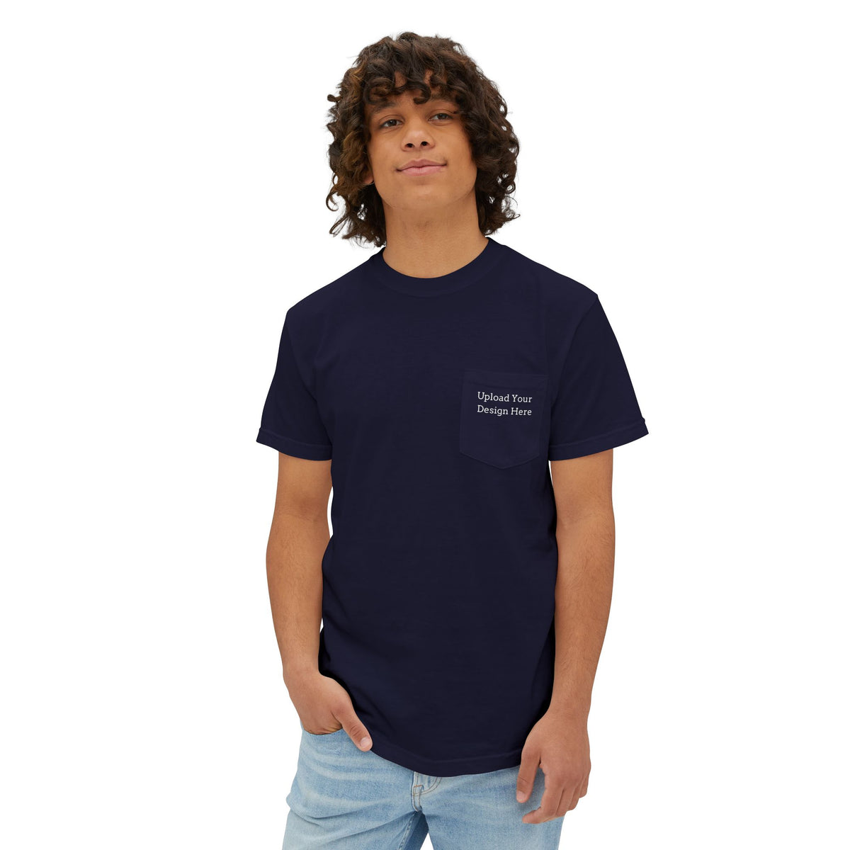 T-shirt uomo con taschino personalizzabile – colori scuri