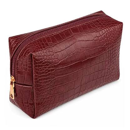 Beauty case da viaggio con lettere effetto coccodrillo