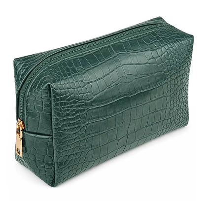 Beauty case da viaggio con lettere effetto coccodrillo