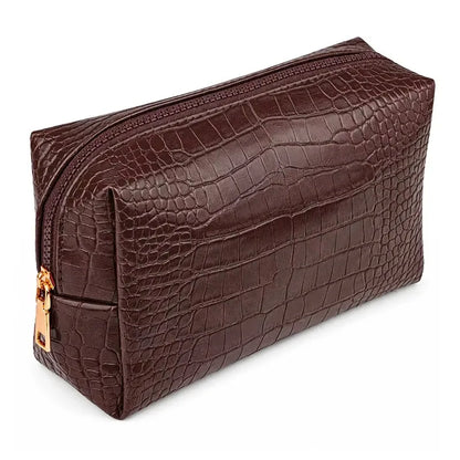 Beauty case da viaggio con lettere effetto coccodrillo