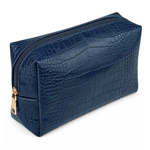 Beauty case da viaggio con lettere effetto coccodrillo