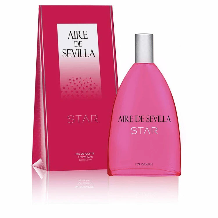 Aire Sevilla Star Eau de Toilette donna, profumo fruttato e gourmand con lampone, bergamotto, caramello e vaniglia.