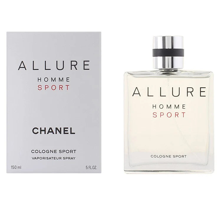 Chanel Allure Homme Sport Eau de Cologne uomo, fragranza agrumata e aromatica con arancia, mandarino, bergamotto, cedro e fava tonka.