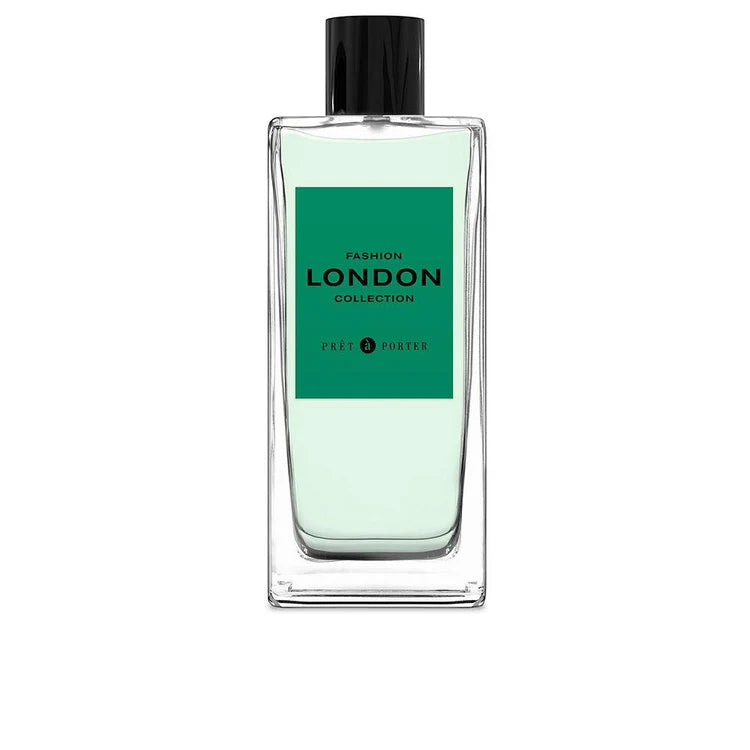 Prêt-à-Porter London Collection Eau de Parfum uomo, fragranza aromatica e fougère con mela verde, zenzero, salvia, menta e vetiver.