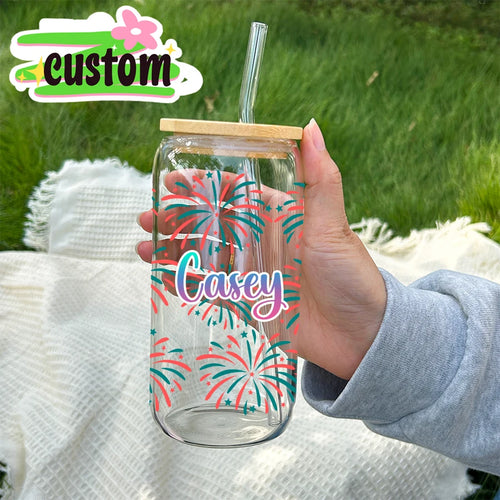 Bicchiere personalizzato con fuochi d'artificio 473 ml