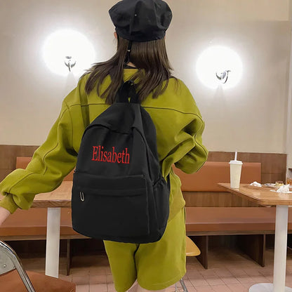 Zaino scuola personalizzato con nome ricamato in nylon – Modello B